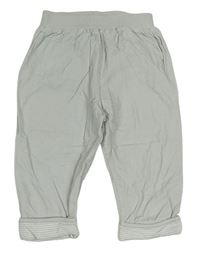Světlešedé manšestrové kalhoty s úpletovým pasem F&F
