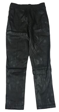 Černé koženkové skinny kalhoty River Island