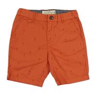 Korálové plátěné chino kraťasy s palmami H&M
