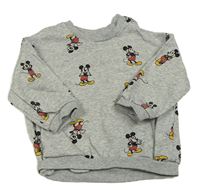 Šedá melírovaná mikina s Mickeym H&M