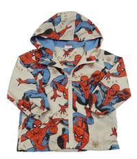 Béžová šusťáková podzimní bunda se Spidermany a kapucí George