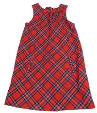 Červeno-tmavomodro-bílé kostkované šaty s mašlí zn. H&M