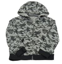 Šedo-černá army propínací mikina s kapucí zn. Primark