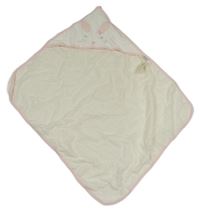 Nové - Bílá froté osuška s kapucí - králíček 