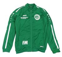 Zelená propínací sportovní mikina s nápisy Jako