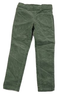 Khaki elastické manšestráky H&M