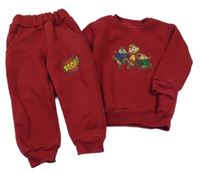 2set - Vínová mikina s Alvinem a chipmunky + tepláky s nápisem 