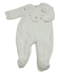 Bílý plyšový overal s čumákem Ergee
