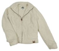 Smetanová chlupatá propínací mikina C&A