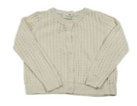 Béžový perforovaný propínací crop svetr H&M