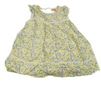 Bílo-modro-žluté květované šaty Staccato