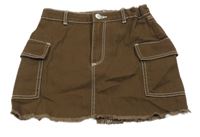 Hnědá riflová cargo sukně H&M