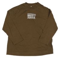 Hnědé triko s nápisem H&M