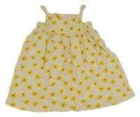 Béžovo-žluté květované šaty Zara