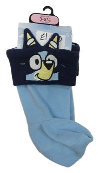 Nové - Modré fleecové capáčky - Bluey vel. 19-22