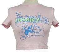 Dámské světlerůžové crop tričko s Donaldem Disney 