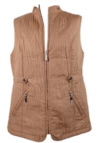 Dámská růžová prošívaná šusťáková lehce zateplená vesta 