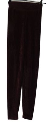 Dámské vínové sametové žebrované legíny FB Sister 