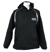 Dámská černá šusťáková jarní bunda s kapucí 