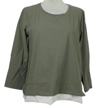 Dámské khaki-bílé triko Naya 