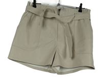 Nové - Dámské béžové koženkové sukňové kraťasy s páskem Primark 