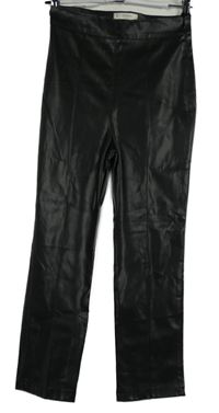 Dámské černé koženkové tregíny Sateen 