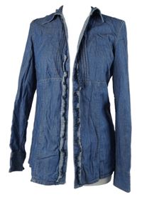 Dámská modrá halenka riflového vzhledu s volánky S. Oliver 