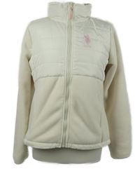 Dámská smetanová fleecovo/šusťáková zateplená bunda U.S. Polo Assn