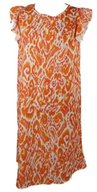 Dámské červeno-oranžové vzorované šaty Shein 