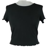 Dámské černé žebrované crop tričko Vero Moda 