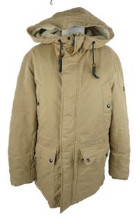 Pánská béžová šusťáková zimní bunda s kapucí Jack & Jones