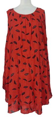 Dámské červené mušelínové šaty s deštníky 