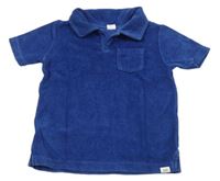 Modré froté polo tričko s kapsou GAP