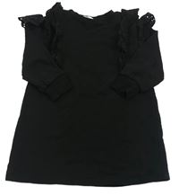 Černé teplákové šaty s krajkou H&M