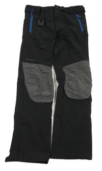 Černo-šedé softshellové kalhoty Decathlon