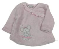 Světlerůžová chlupatá mikina s myškou Ergee