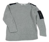 Světlešedo-černý svetr H&M