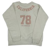 Bílo-béžová melírovaná mikina s číslem Primark