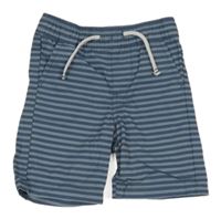 Modro-šedé plátěné pruhované kraťasy Primark