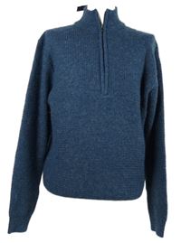 Nové - Pánský tmavomodrý vzorovaný vlněný svetr Dunnes 