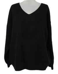 Dámský černý žebrovaný svetr Janina