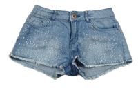 Světlemodré riflové kraťasy s kamínky Page one young