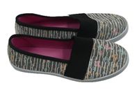 Bílo-černé žíhané slip on boty s motýly Graceland vel.32