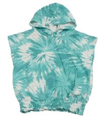 Tyrkysovo-bílá batikovaná vesta s kapucí H&M