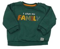 Tmavozelená mikina s nápisem F&F