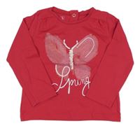 Fuchsiové triko s motýlem 