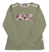 Khaki triko s nápisem Topolino