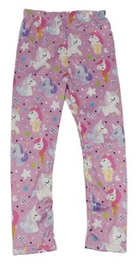 Světlerůžové legíny s jednorožci