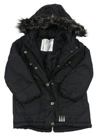 Černá šusťáková zimní bunda s kapucí Smart Start