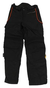 Černé motorkářské zateplené kalhoty 